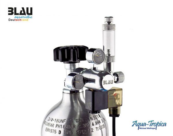 BLAU aquaristic CO²- Regulierer, Druckminderer - Druckregler Kompakt mit Nachtabschaltung & Blasenzä